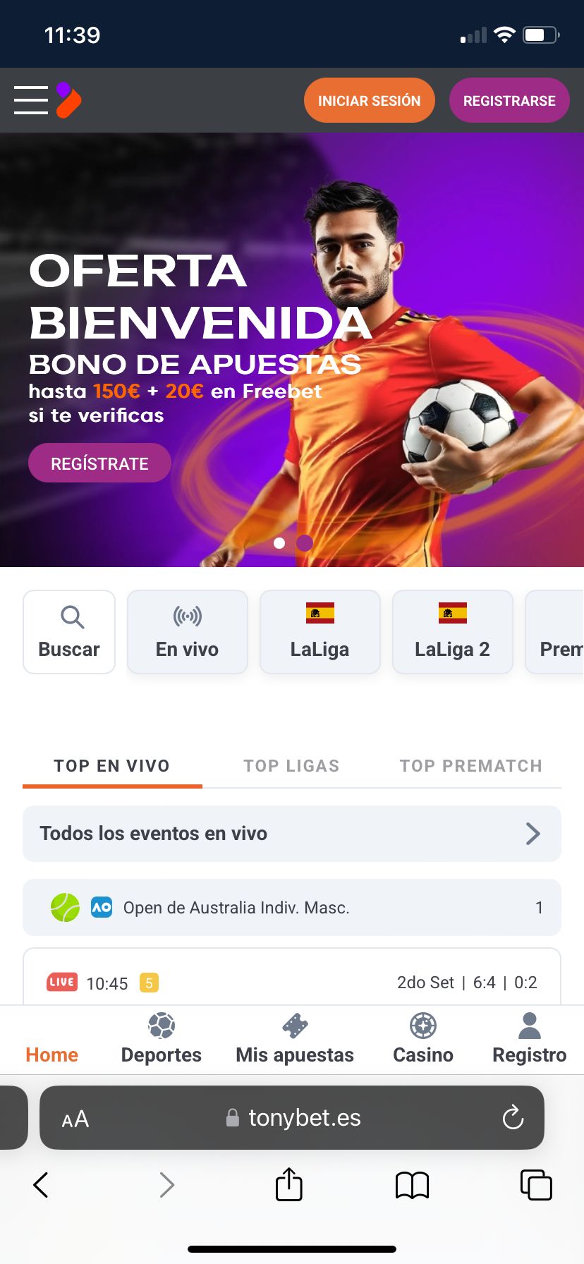 Tonybet casa de apuestas deportivas en España