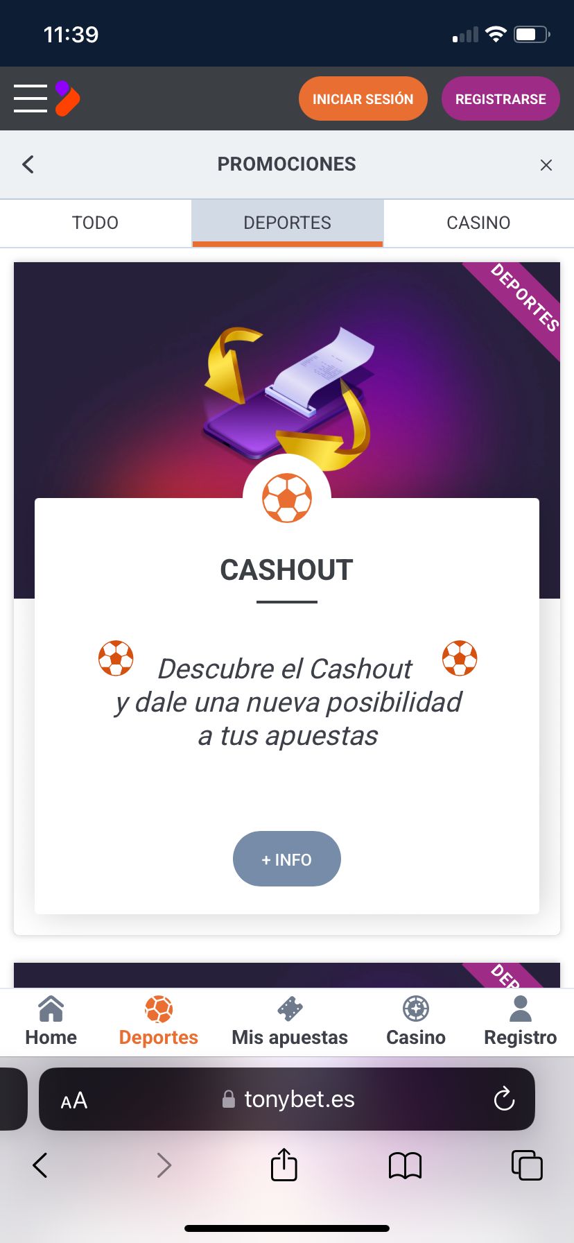 Promociones de apuestas deportivas en TonyBet España