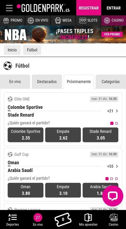 Apuestas deportivas Mobile