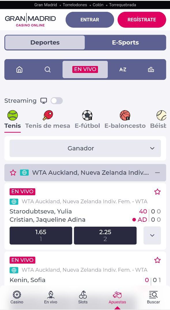 Apuestas en vivo Casino Gran Madrid