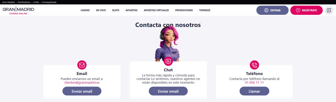 Atención al cliente Casino Gran Madrid