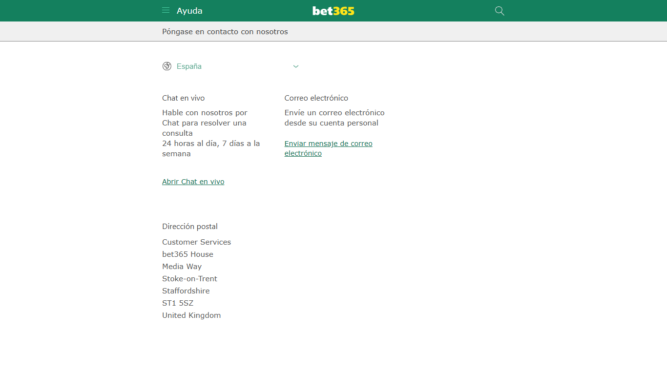 Bet365 Support Spain, apuestalegal24.com