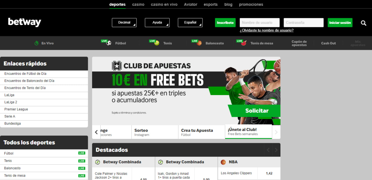 Betway Apuestas deportivas