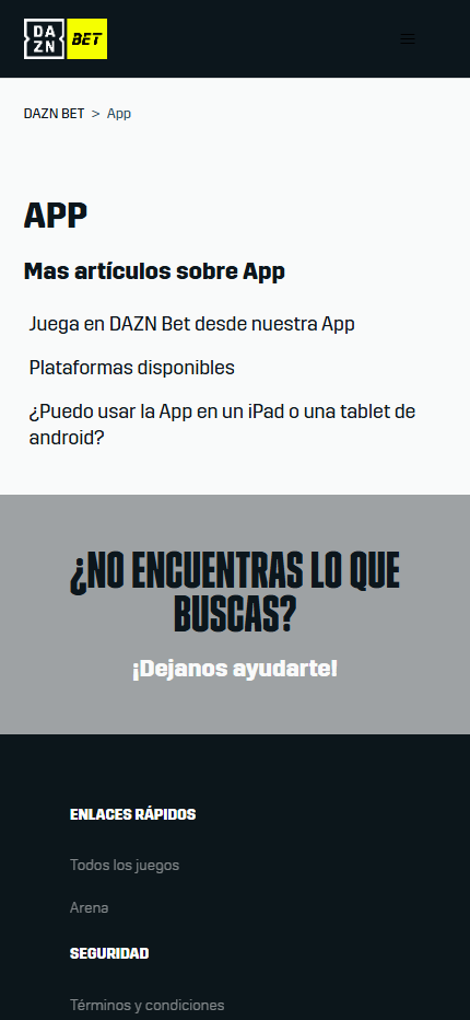 Dazn Bet App(Mobile screen), apuestalegal24.com