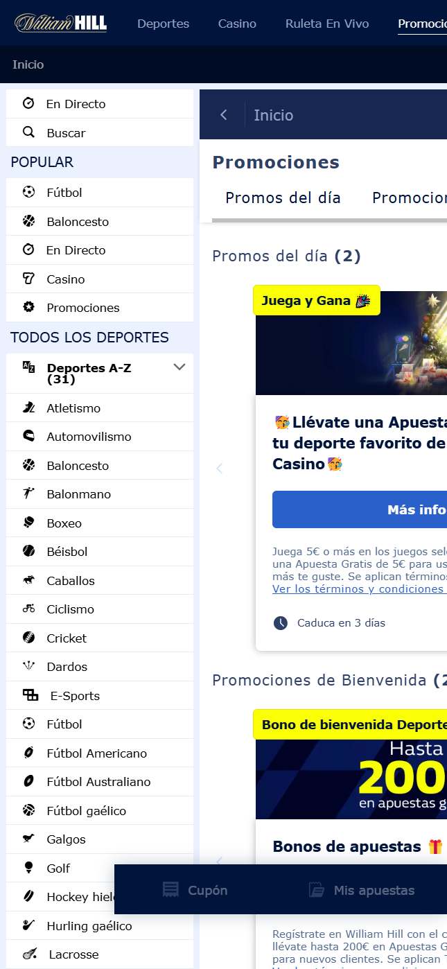 mob bonuses williamhill esmejor