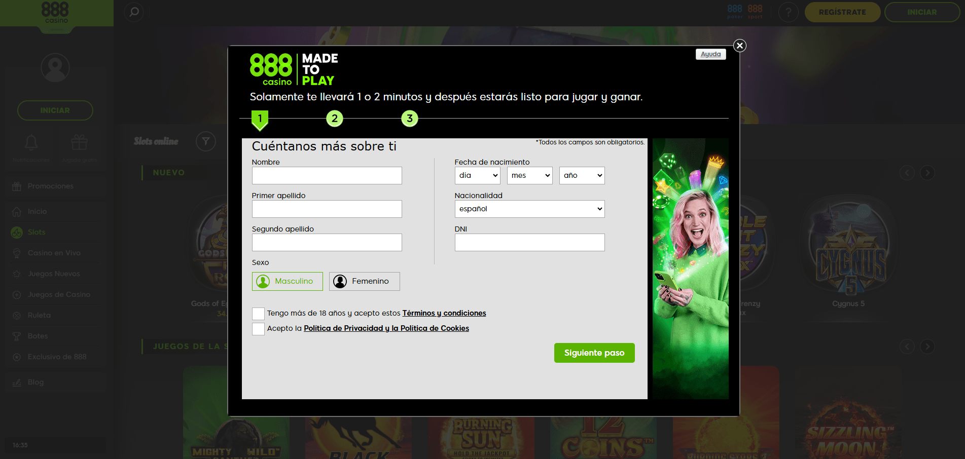 888Casino registro pc