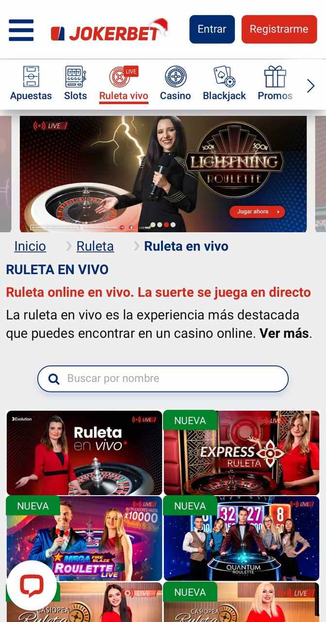 Casino en vivo JOKERBET Casino Mobile