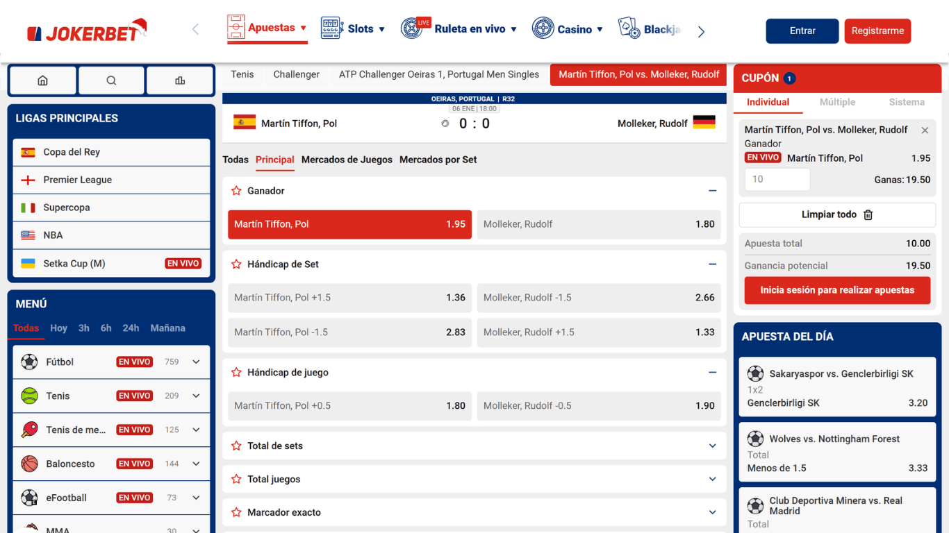 Jokerbet - Apuesta al ganador del partido