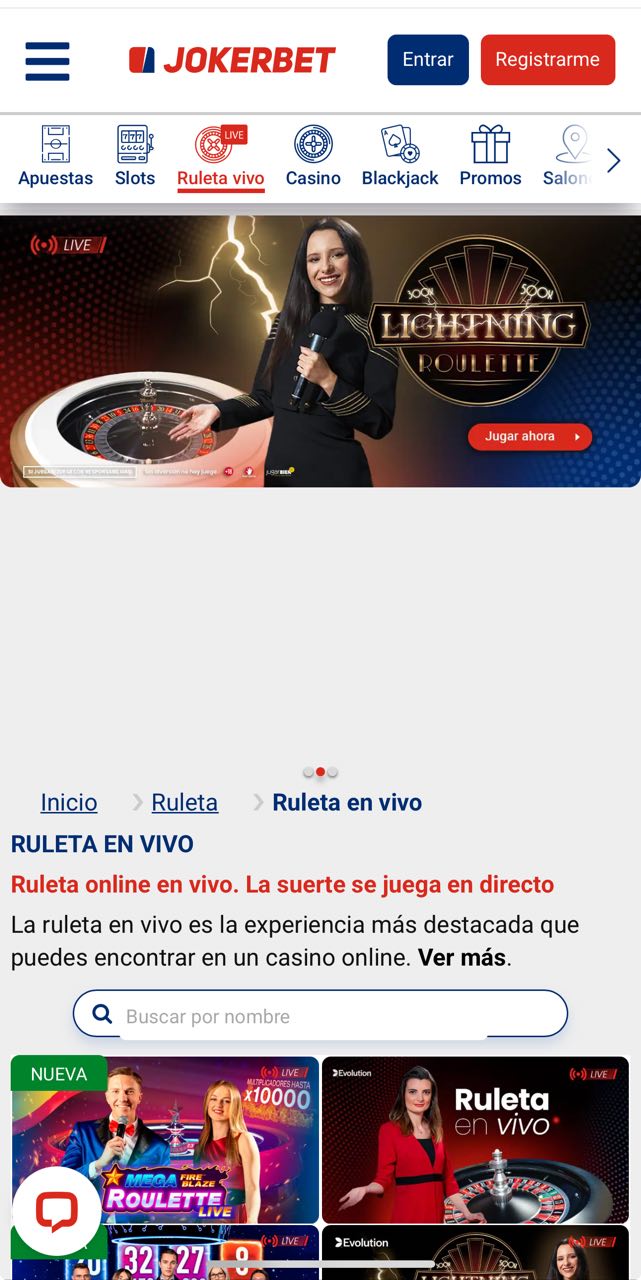 Ruleta en vivo en JOKERBET Casino