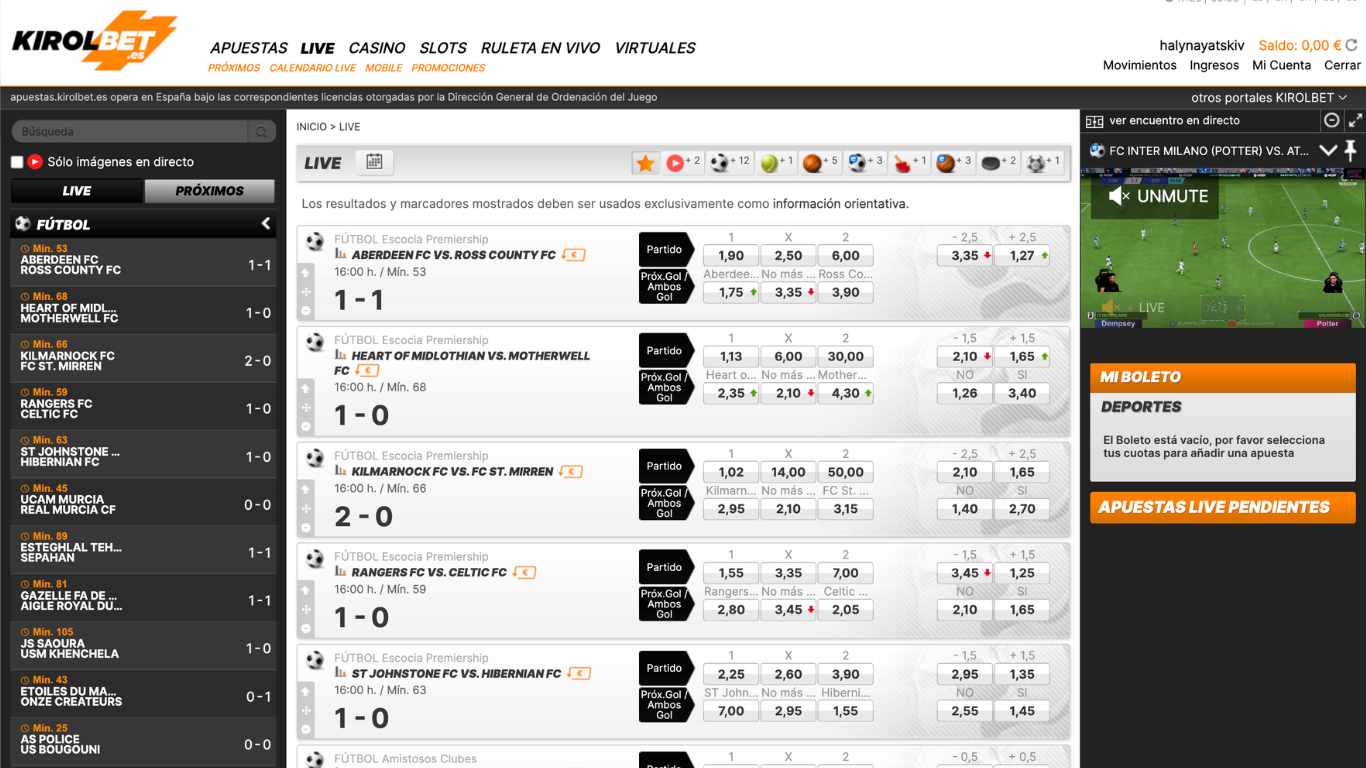 Kirolbet Live Sport Betting Spain