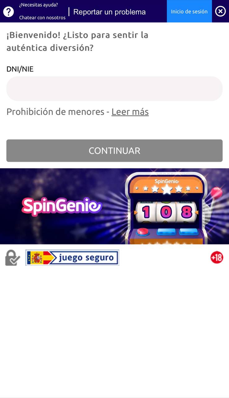 Cómo registrarse en SpinGenie España