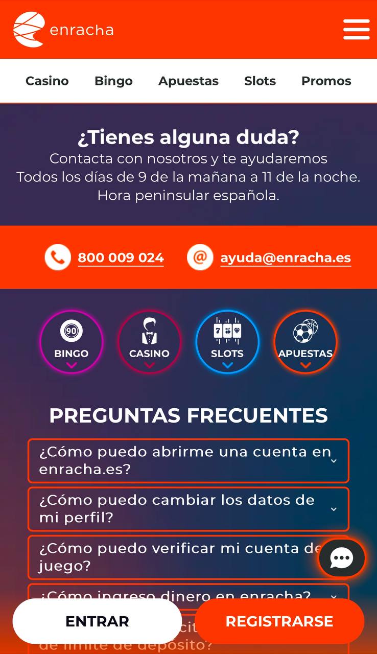 Sección de Ayuda en Enracha Apuestas