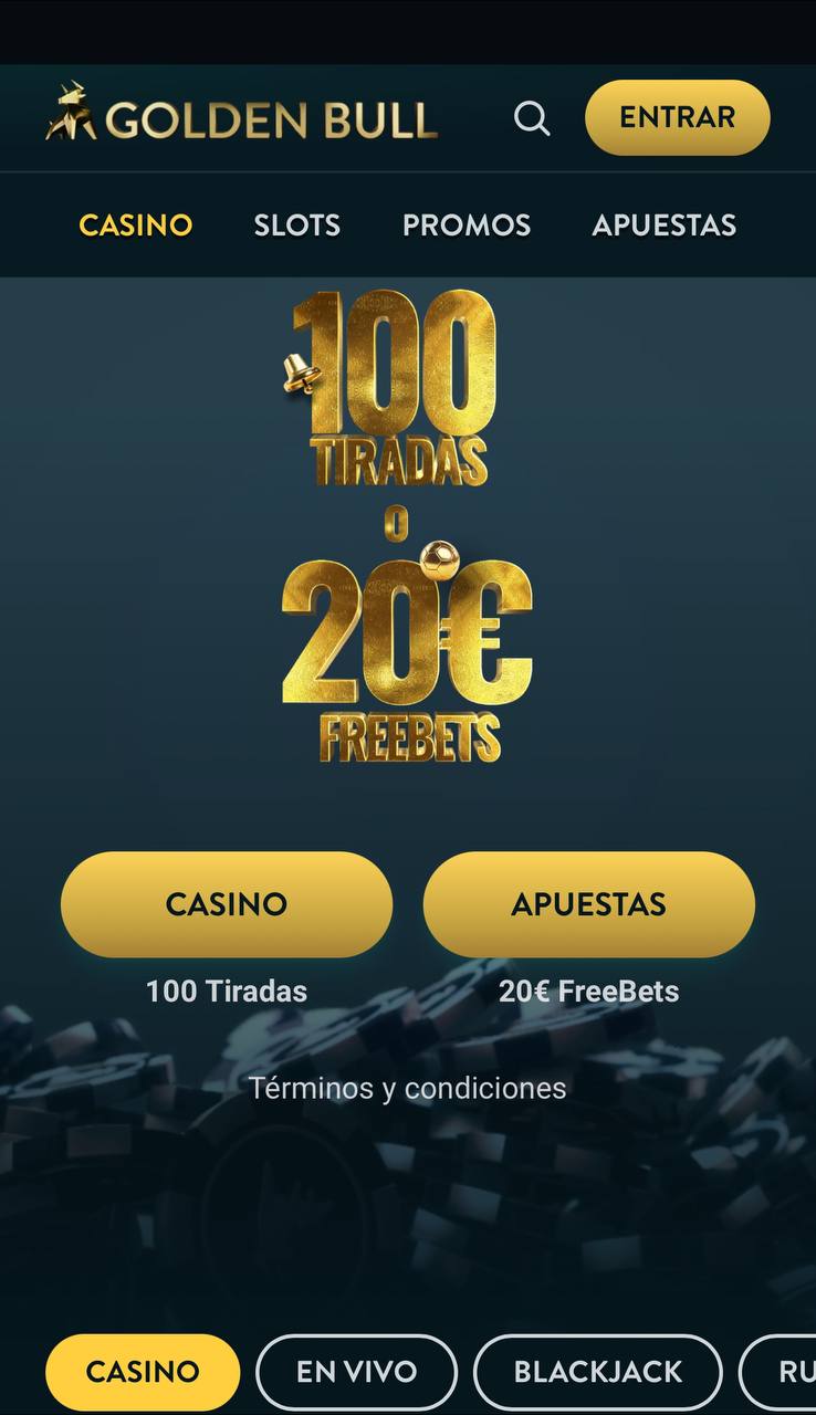 Página principal de Goldenbull Casino