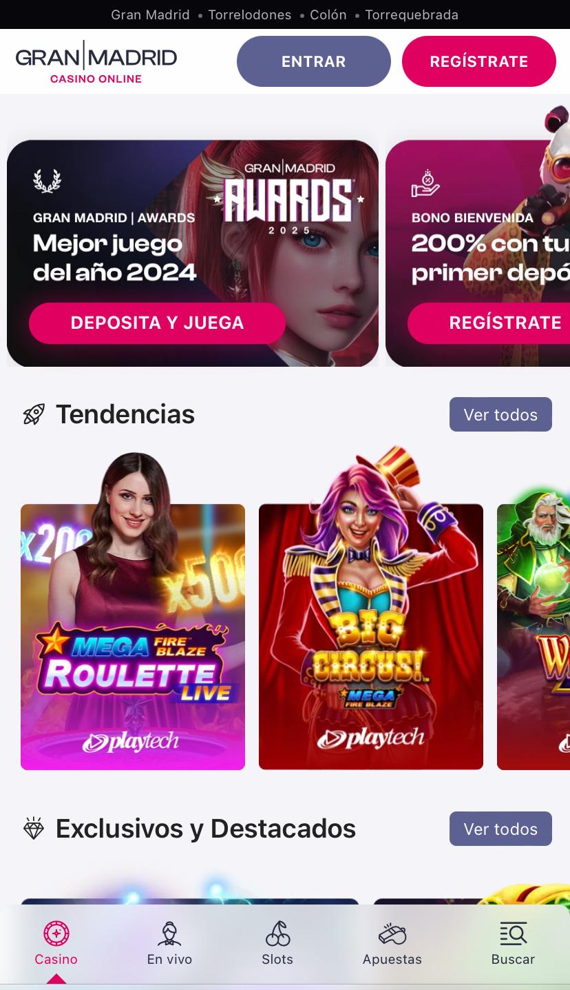 Homepage de Casino Gran Madrid