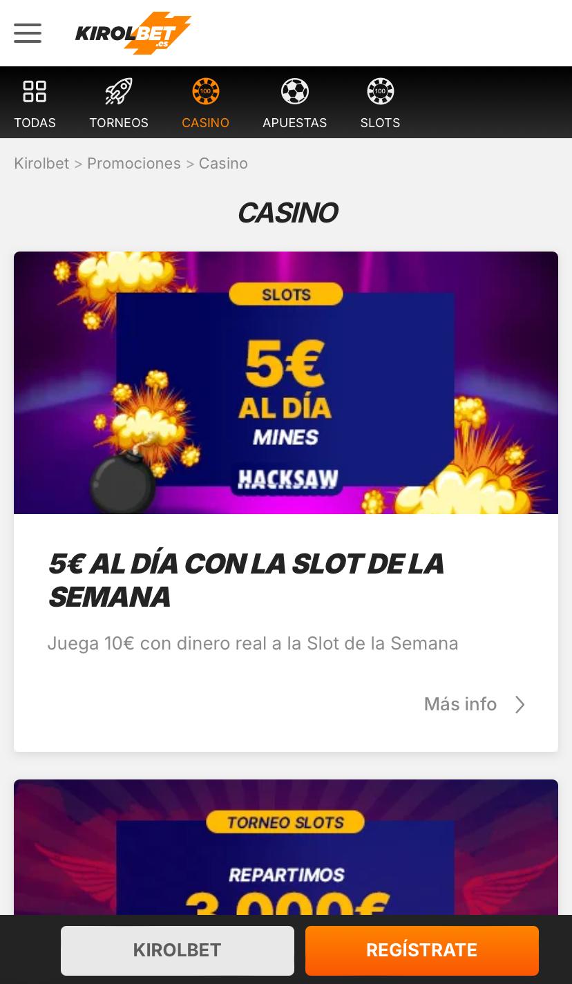 Todas las promociones de Kirolbet Casino