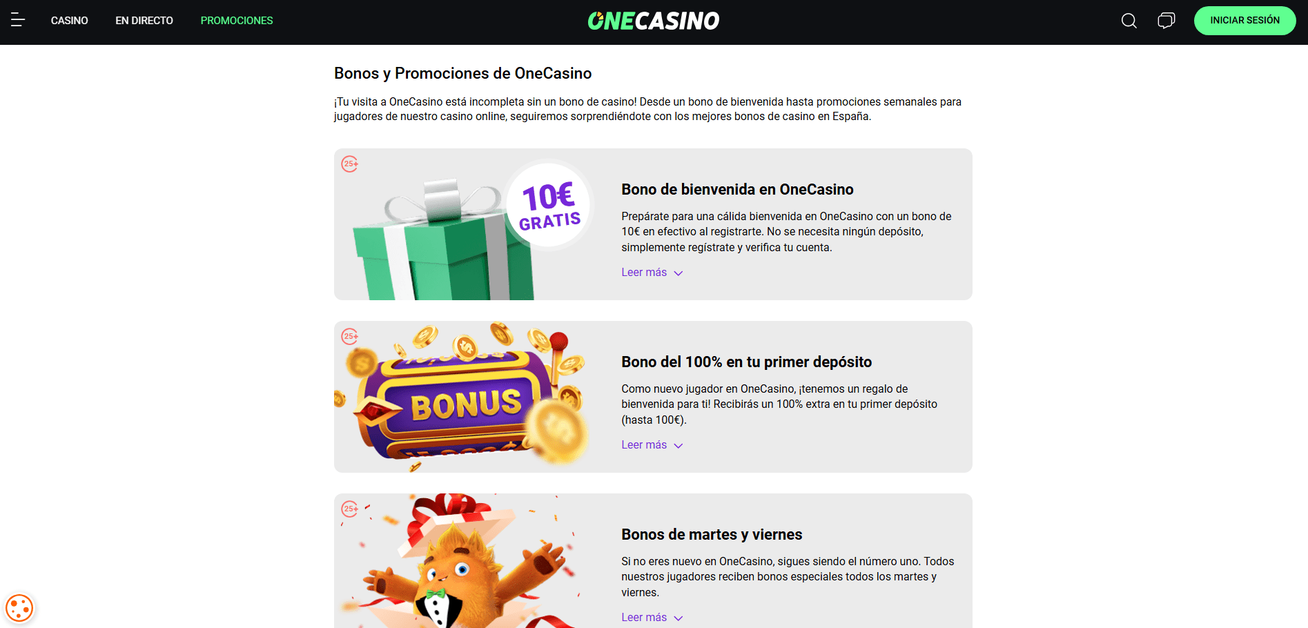 Ofertas y promociones One Casino