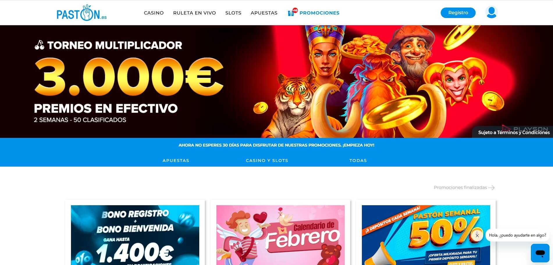 Promociones en Paston Casino