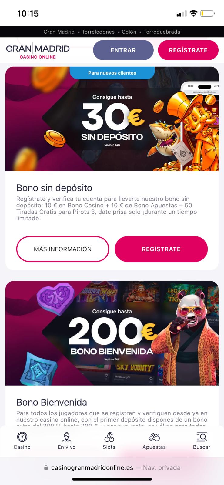 Promociones y ofertas en Casino Gran Madrid