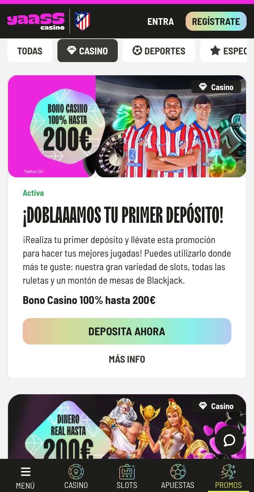 Promociones en YAASS Casino