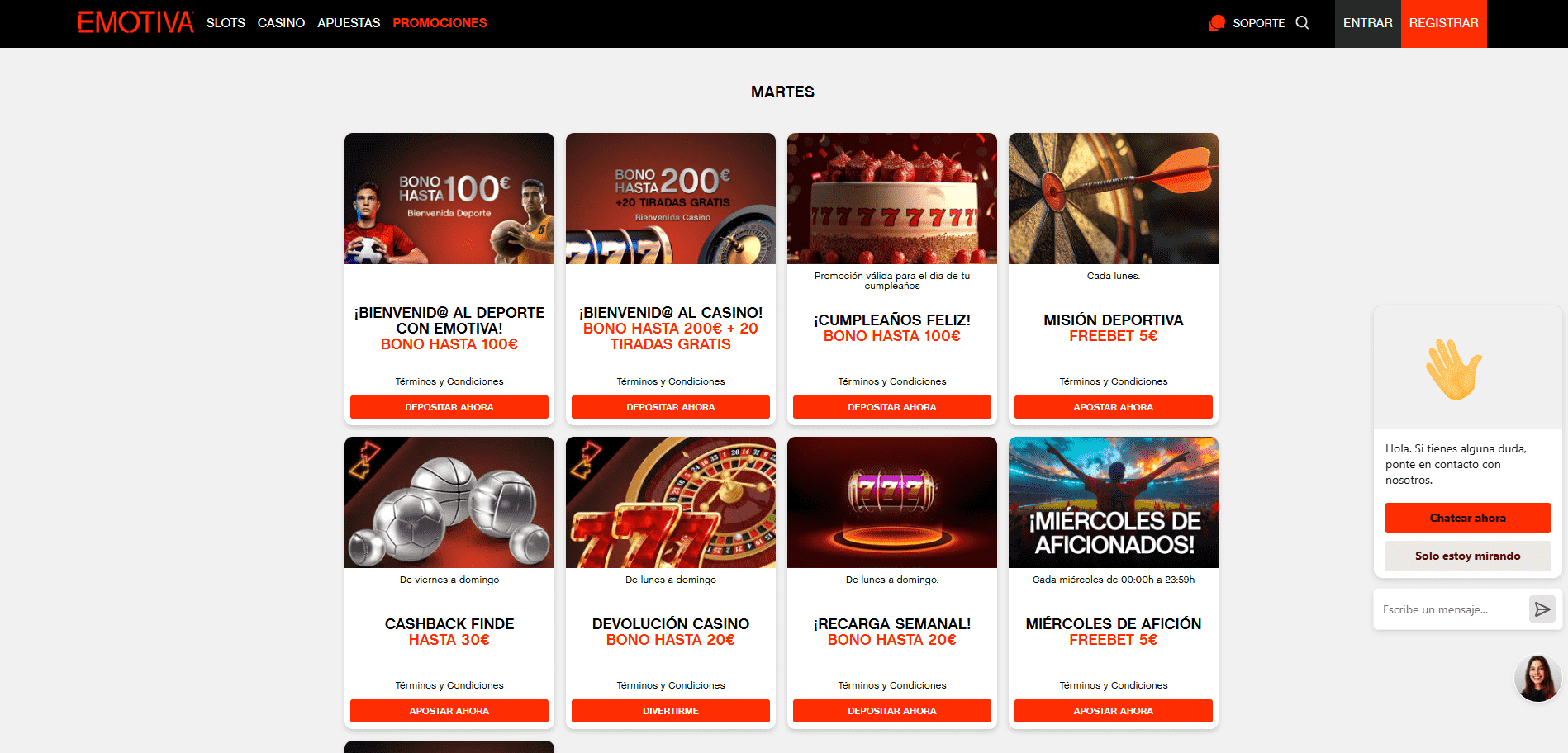 Promociones de Emotiva Casino