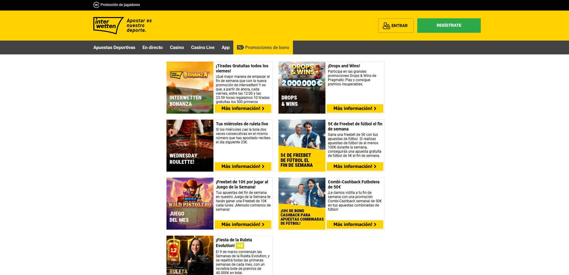 Promociones de casino Interwetten