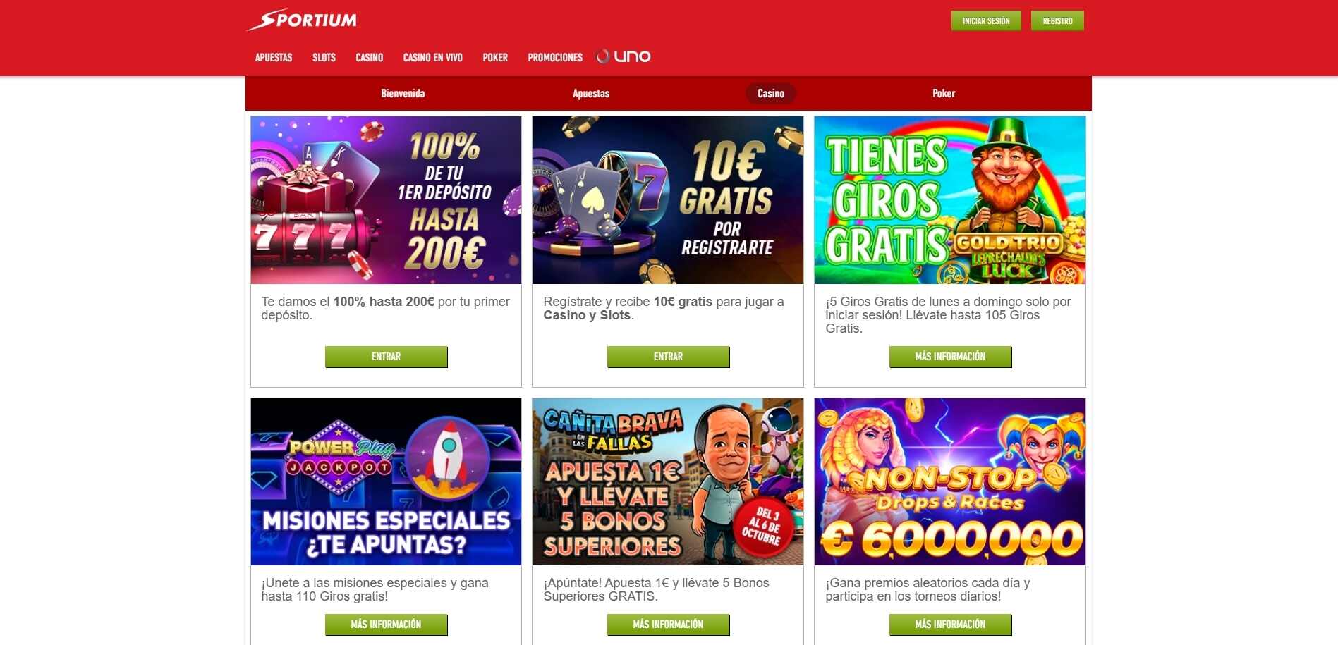 Promociones de Sportium Casino